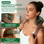 Foreverlily Nacken- & Schultermassagegerät – 4D Knetmassage, kabellos, 3 Stufen, PU-Leder