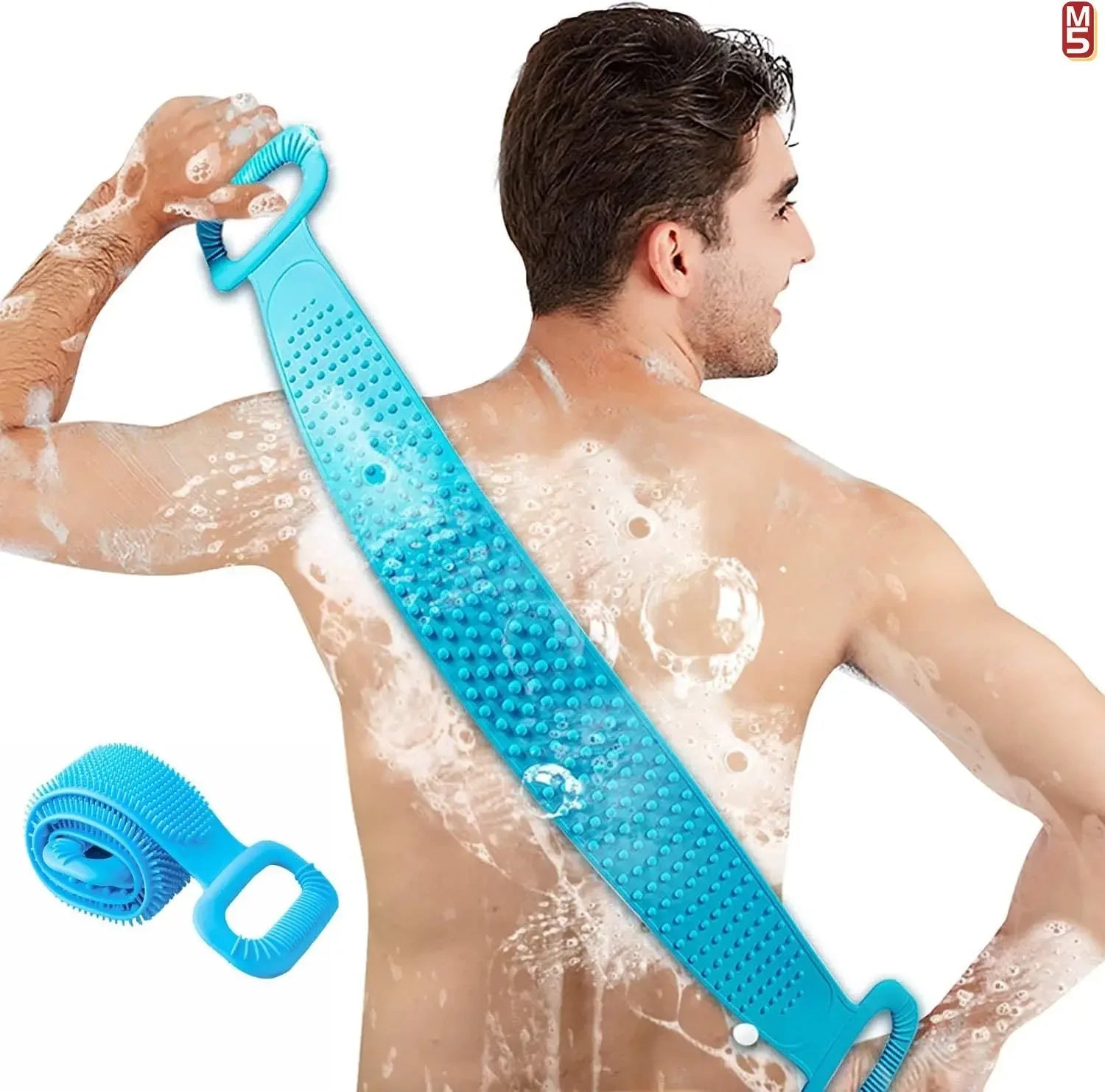 Silikon-Rückenwäscher für Duschbad, Körperbürste, Rückenwascher mit Griff für Männer und Frauen, Tiefenreinigung, Massage, Haut