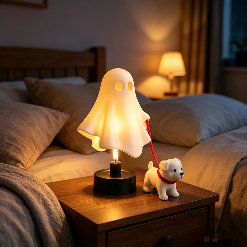 Halloween-Dekofigur mit Geist und Hund