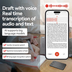 AI ChatGPT App Telefonanruf Aktivierter Diktiergerät Transcribe Summarize Smart Magnet Adsorb 8-128 GB Ultradünnes Kartendiktiergerät
