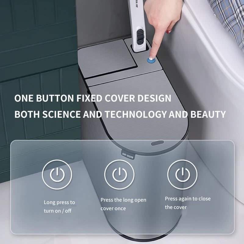 Neue Xiaomi Edelstahl Smart Mülleimer Wc Pinsel Anzug Wasserdichte Mülleimer mit Abdeckung Badezimmer Schmale Smart Sensor Eimer