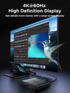 ORICO 10-in-1-USB-C-Dockingstation mit M.2-SSD-Gehäuse PD100W-Lade-Ethernet 4K60 Hz HDMI-Com 3,5-mm-Audiovolumeregler