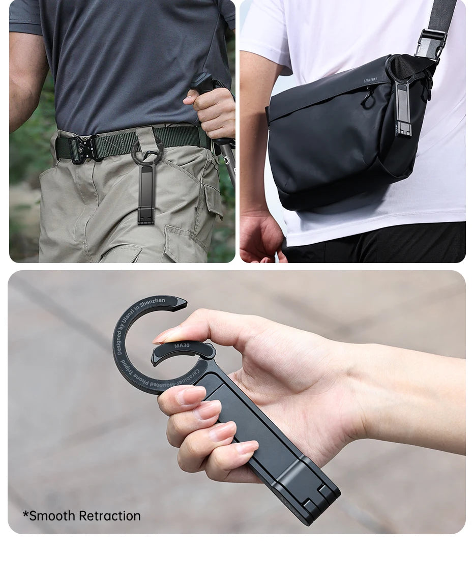 Ulanzi MA30 Magsafe Telefonstativ, doppelseitiger magnetischer Telefonhalter, Telefonständer für iPhone 16, 15, Outdoor-Reisen, Vlog, Live-Streaming