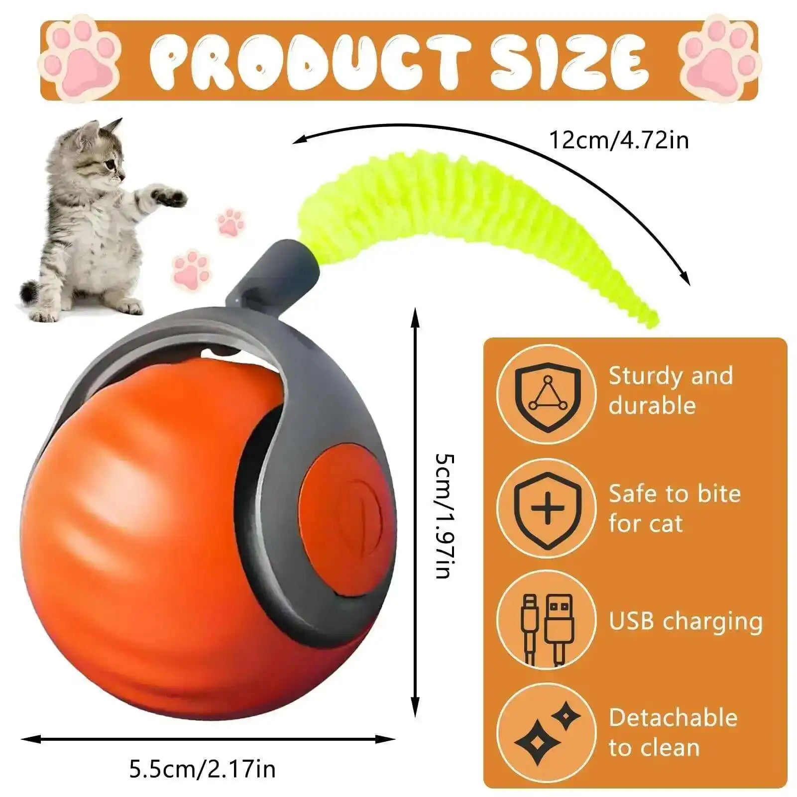 Verkauf Speedy Tail 2,0 Katze Spielzeug Interaktive Katze Spielzeug Ball mit Schwanz Auto Smart Rolling Ball Spielzeug für Katze Haustier Training Imitieren Maus
