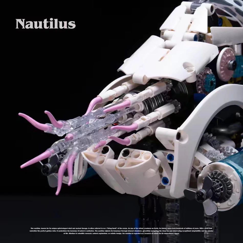 1190 PCS MOC Mechanische Bionic Nautilus Modell Bausteine Motor Set Meerestiere Kreaturen Montage Ziegel Spielzeug für Kinder Geschenk
