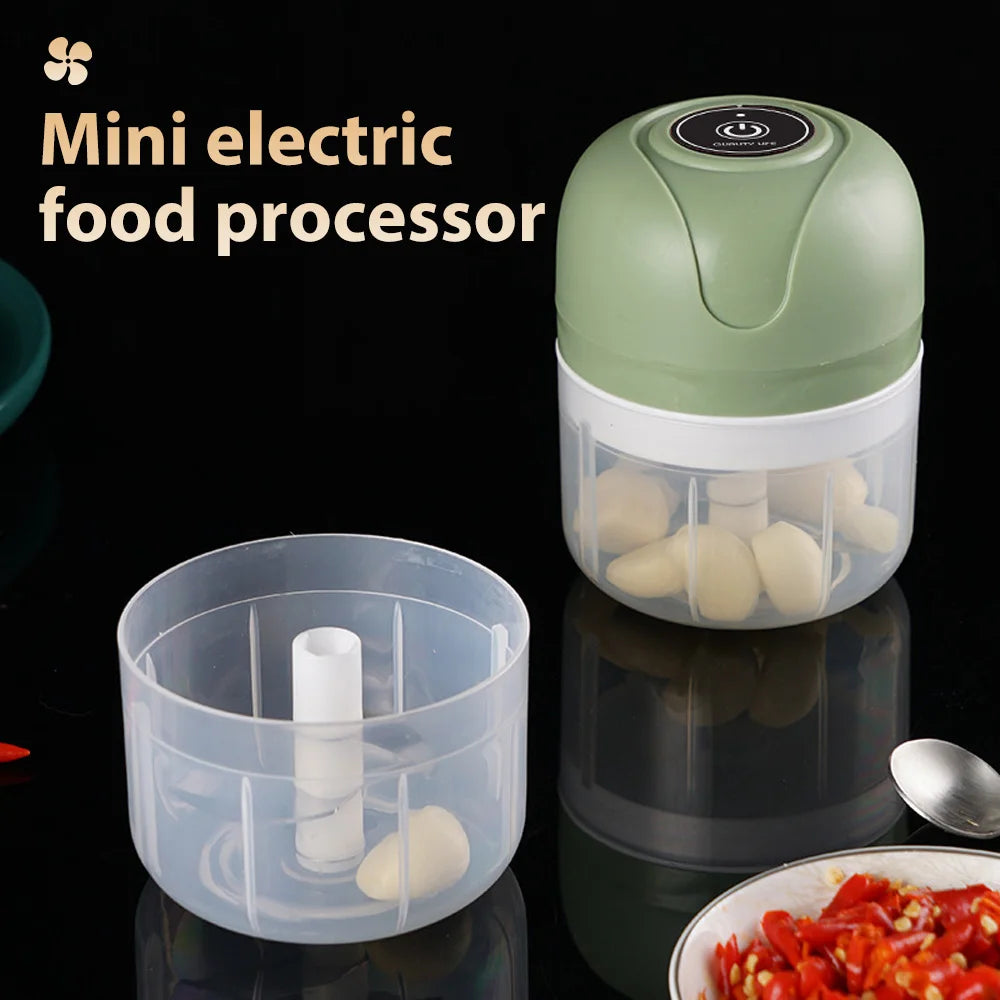 Mini-USB-Knoblauchpresse, kabellos, 100/250 ml, Gemüse-, Chili- und Fleischwolf, Küchenhelfer