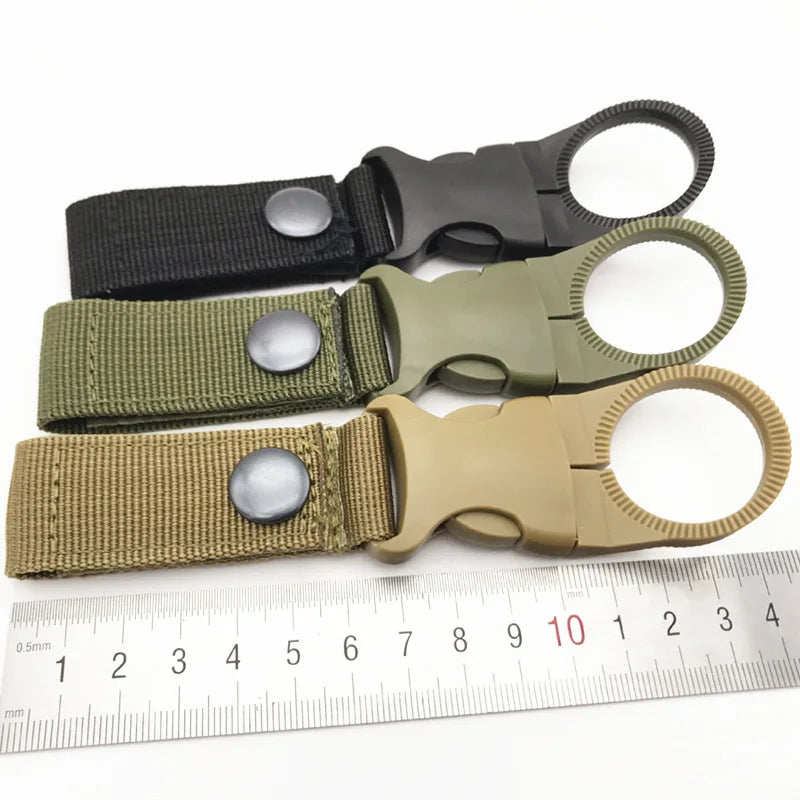 Karabinerhaken Flaschenclip – Nylon, für Rucksack & Gürtel, Einzel & Sets