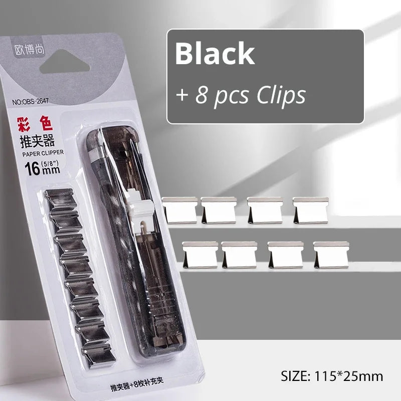 Mini Traceless Wiederverwendbare Hand Klemme Push Hefter Papier Buch Datei Büro Schule Student Binder Bindung Werkzeuge Liefert Zubehör