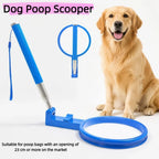 Faltbarer Hundekot-Aufheber aus Edelstahl – Kein Bücken, Kontaktlos, 90cm | Für Kotbeutel ab 23cm | Gassi & Reisen | Blau