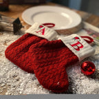 Weihnachtsstrumpf Stricken Schneeflocke Buchstaben Socken Weihnachtsdekoration für Zuhause Weihnachten Alphabet Stricksocke Neujahrsgeschenk