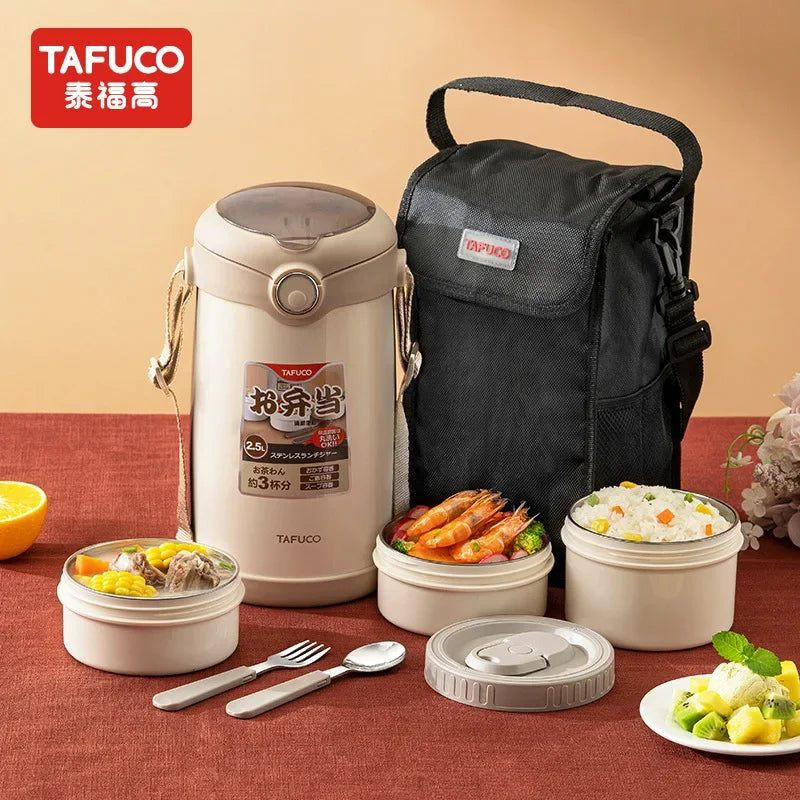 TAFUCO Lunchbox, tragbarer Aufbewahrungsbehälter für Lebensmittelwärmer, Wärmeerhaltung, Bento-Lunchbox, Lunchbox aus Edelstahl 316, für Kinder