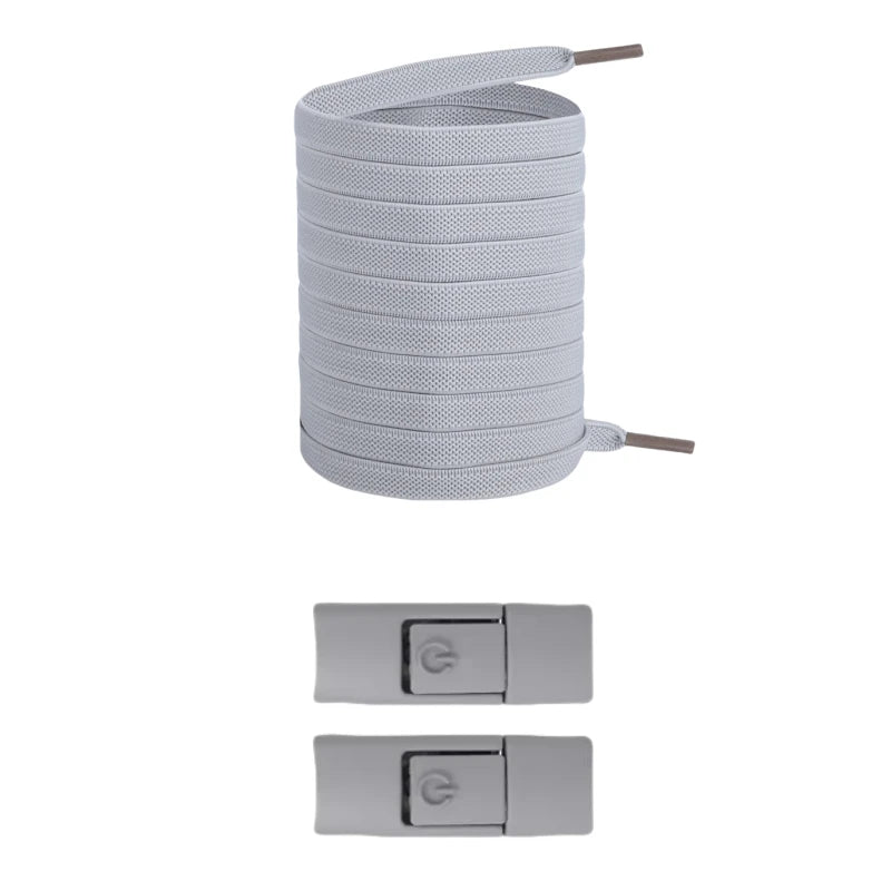 Neu ohne Krawatten, elastische Schnürsenkel, keine Krawatte, Schnürsenkel, Press-Lock-Schnürsenkel, Sneaker, Kinder und Erwachsene, 8 mm, verbreiterte flache Schnürsenkel für Schuhe