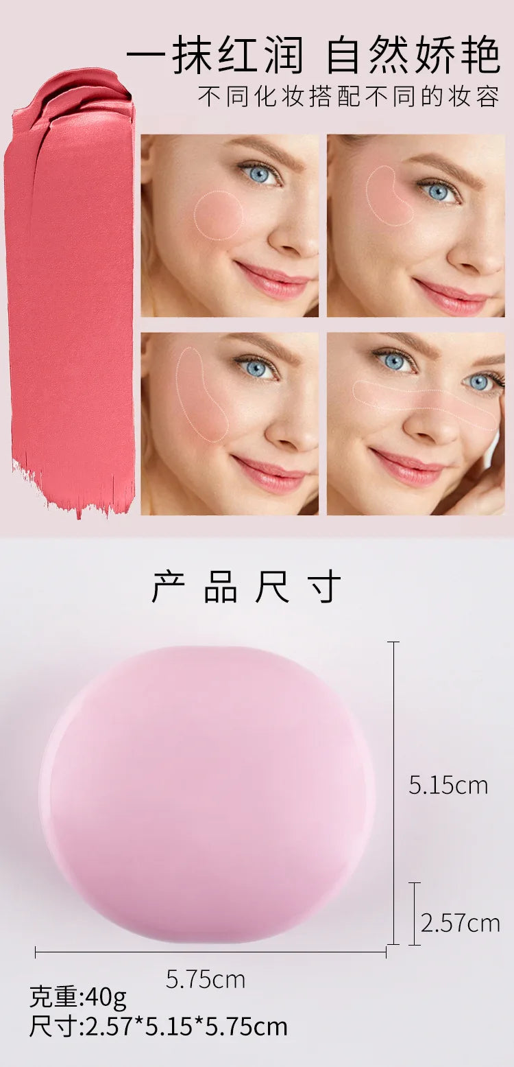 Mehrzweck-Lippen- und Wangencreme aus Samt – natürliche Nude-Rouge-Tönung, aufbaubare, feuchtigkeitsspendende Formel für einen makellosen Look ohne Make-up