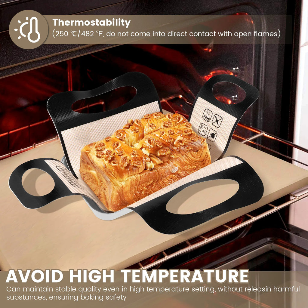 2Pcs Silikon Brot Laib Pan Liner Wiederverwendbare Brot Matte Hitzebeständige Brot Backen Matte mit Griff für Backen Küche Zubehör