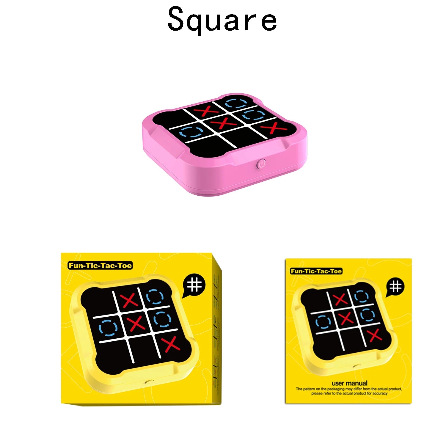 Tragbare Tic Tac Toe-Spielekonsole – tragbares elektronisches Puzzle für alle Altersgruppen, Reisespielzeug mit Memory-Training und Montessori-Geschenken