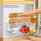 Wand Frischhaltefolie Spender Wrap Aluminiumfolie Folienschneider Spender Wand Magnetische Stretch Rollenpapierhalter Küchenzubehör