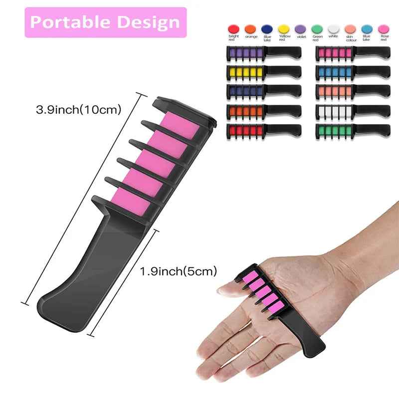 10PCS Kinder Multi Farbe Haar Farbstoff Kamm Set Mode Make-Up Spielzeug Kits Einweg Haar Färben Kamm Spielzeug Für Mädchen Farbe haar