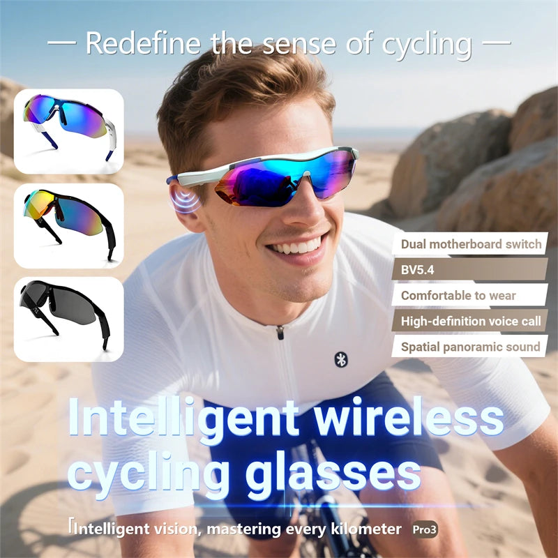 Intelligente Bluetooth-Brille zum Musikhören, Telefonanrufe, Radfahren, Sport, Kopfhörer, UV-Schutz, Intelligenz, Sonnenbrille für Männer und Frauen