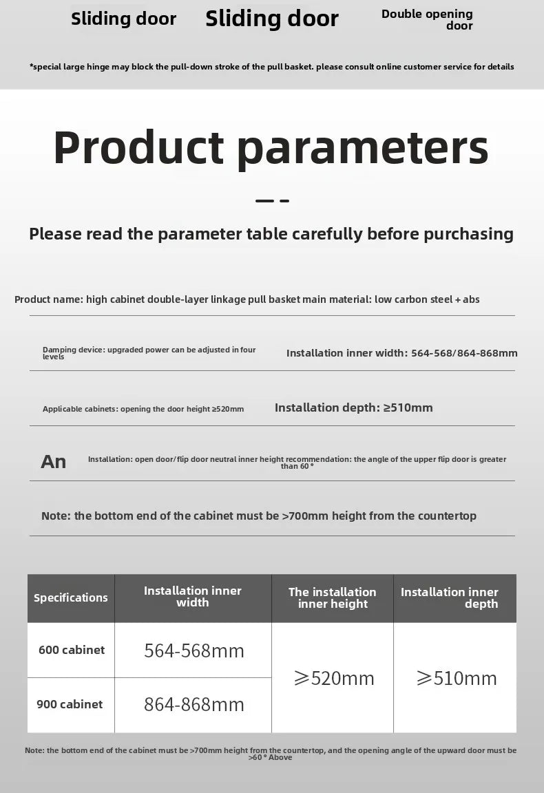 Hängeschrank, Hebekorb, Küchenschrank, Hochschrank, Kühlschrank, Ofen, Snacks Gewürzkorb, Vertiefung Lagerregal