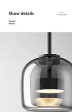 Moderne LED-Pendelleuchte aus Glas, rauchgrau, bernsteinfarben, 15/26/38 cm, Esstisch, Hotellobby, Schlafzimmer, Innenlampe, Heimleuchte, Dekoration