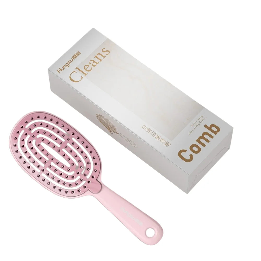 Volumengebende Haarbürste mit eingebauter Reinigung, Styling-Massage, Akupunkt-Haarfeder, Knochen, Luftkissenkamm für Schönheit und Gesundheit