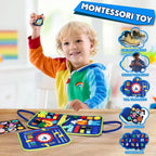Montessori Toys Busy Board Sensorische Aktivität Entwicklungsboard für motorische Fähigkeiten, Lernbrett für Kleinkinder