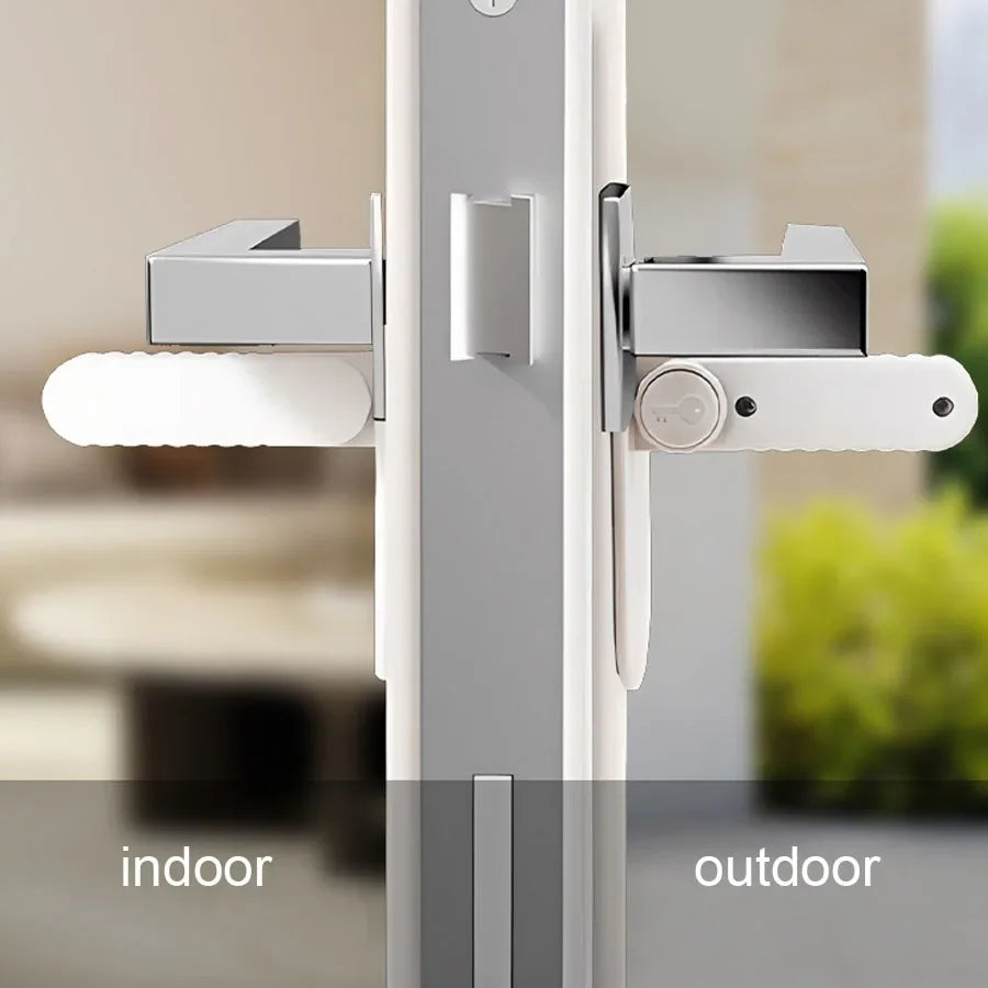 Türhebelschloss Universal Anti-offener Griff Kind Baby Sicherheitsschlösser Stanzfreies Multifunktions-Sicherheitsschloss mit versteckter Knopfschnalle