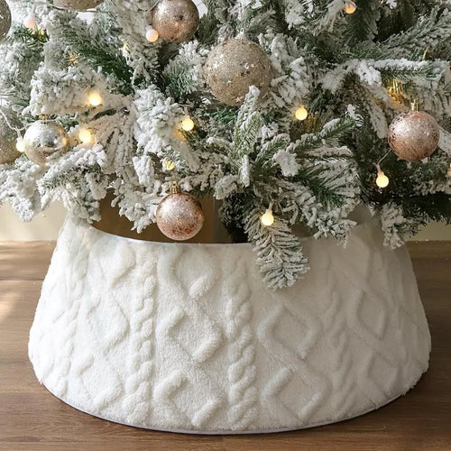 1pc Weihnachtsdekorationen Vertikal Gestreiften Plüsch Gestrickte Weihnachtsbaum Röcke Festival Ornamente Geschenke Schaffen Atmosphäre Einfach