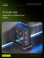 Mobiler PC-Turmständer, verstellbarer Computer-CPU-Halter, Teleskop-Desktop-Ständer, CPU-Wagen mit RGB-Lüfter, Wärmeableitung