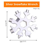 Multifunktionaler Schneeflockenschlüssel, Werkzeugstahl, achteckiger Sechskant, tragbar, 18-in-1-Mini-Universalschlüssel
