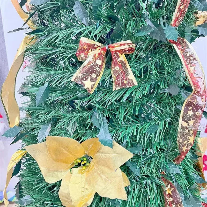 1,8 m zusammen klappbarer faltbarer Weihnachtsbaum einfache Installation Pull-up-Pop-up mit warmem Licht Deci de Noel Arbil schnell bewaffnet