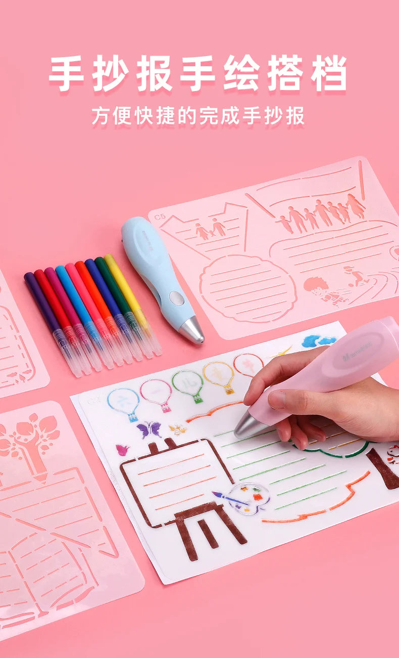 Elektrische Airbrush Aquarell Stift Set Multi-funktion Farbe Inkjet Stift Elektrische Spray Kunst Stift 12 Farben Hand bemalt