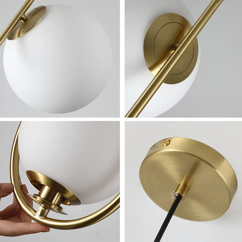 Nordische Glaskugel Pendel leuchten Messing schwarz Hängelampe modernes Wohnzimmer Esszimmer Schlafzimmer Dekor Decken leuchte Haus Lampen für Schlafzimmer Wohnzimmer Korridor Licht Balkon Lichter Decken leuchten