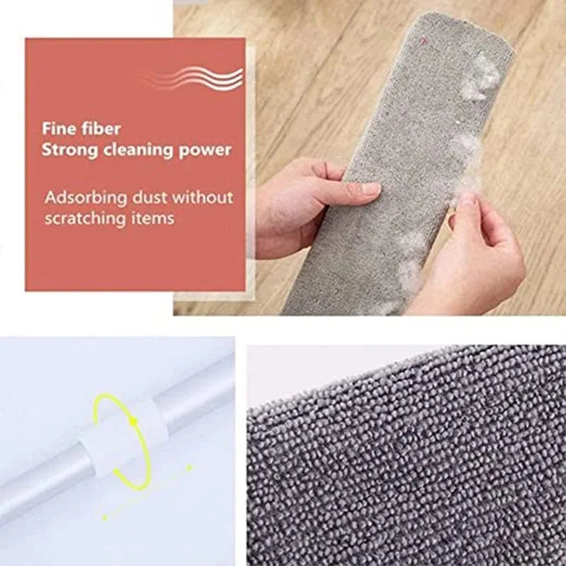 Untior Wischmopp mit Staubwedel – Langer Griff, Polyester, abnehmbar, 3 Ausführungen