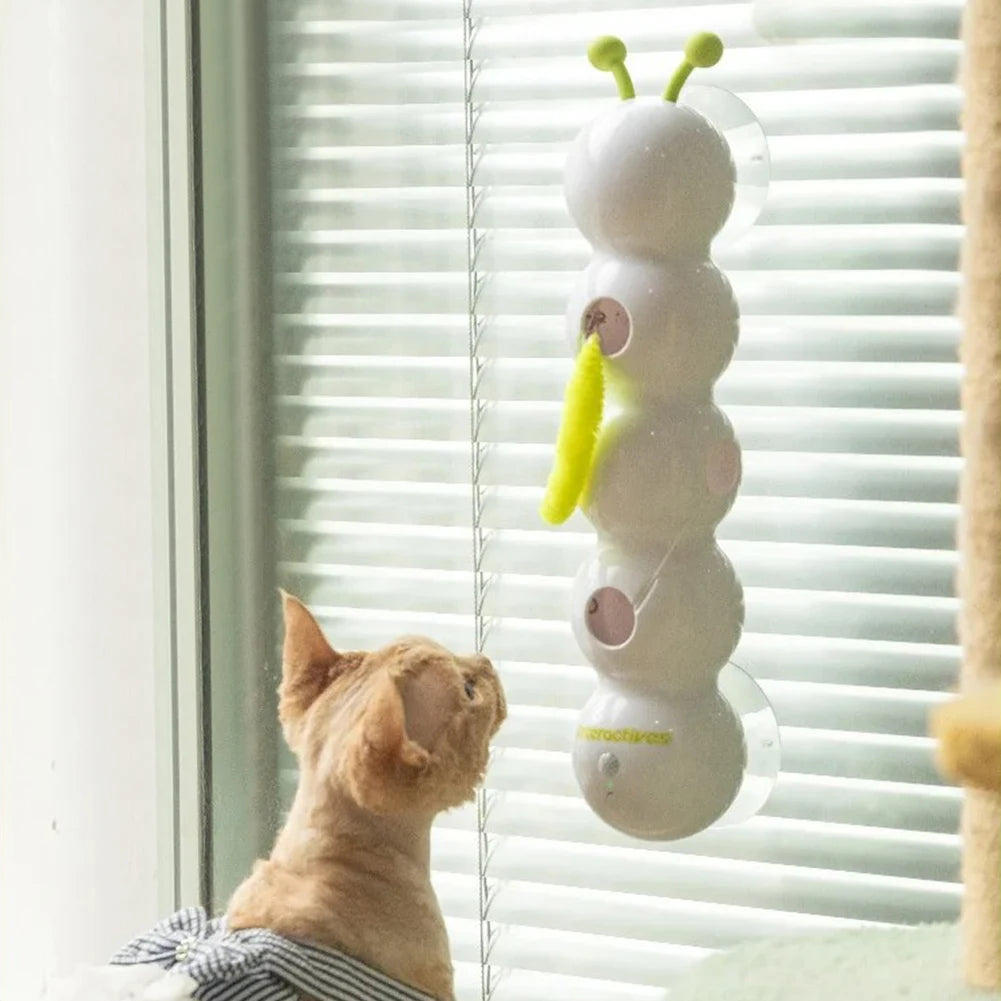 Neues interaktives Katzenspielzeug von Caterpillar, bewegungsaktiviertes neckendes Katzenspielzeug, wiederaufladbares automatisches Katzenspielzeug mit Schwanz für Hauskatzen