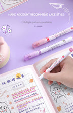 6 Teile/satz Blume Linie Form Highlighter Stift Roller Spitze Kurve Liner Marker Kawaii Koreanische Schreibwaren Schule Bürobedarf Geschenke