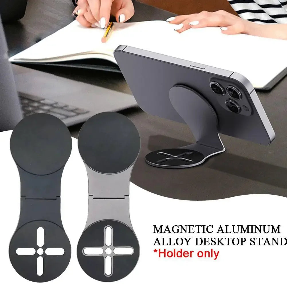 KASHIRINA MagSafe Halterung – Aluminium, faltbar, für iPhone, Laptop & Auto, Silber oder Schwarz