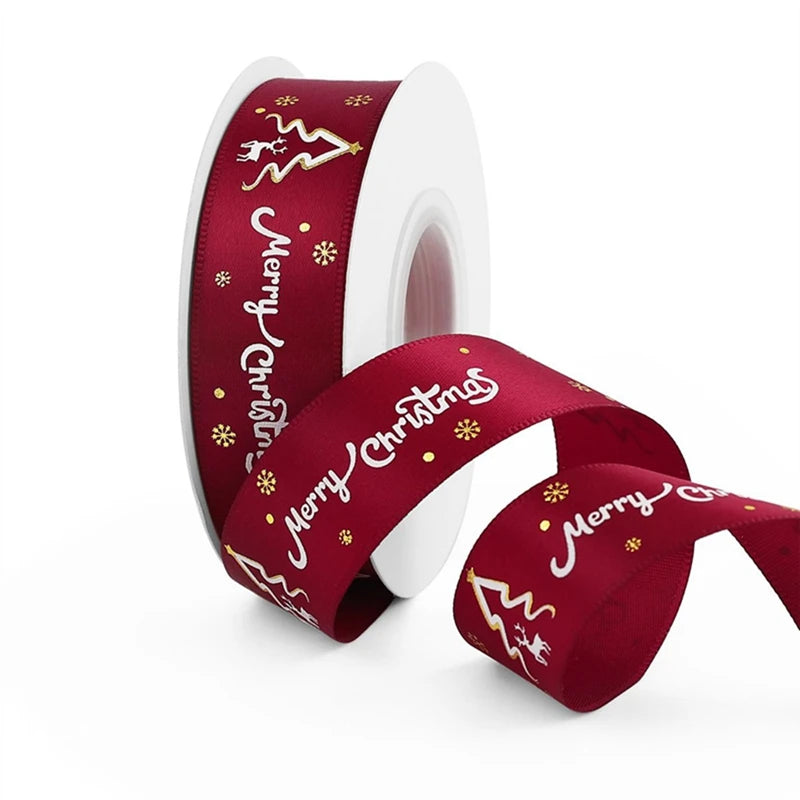 5 Yards Weihnachtsdekoration Band Weihnachtsbaum Anhänger handgemachtes Design für Home Decor Navidad Neujahr 2026 DIY Geschenkverpackung