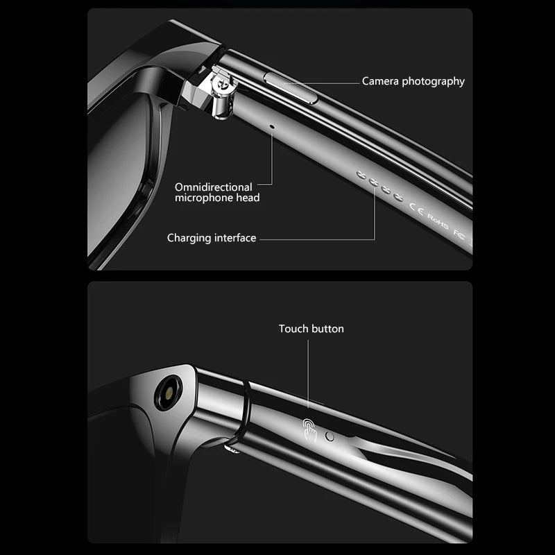 OPPO 2025 100 MP Kamera, intelligente KI-Brille, wasserdicht, Bluetooth, Anruf, Musik spielen, intelligente Brille, Bilder identifizieren, verwenden Sie ChatGPT