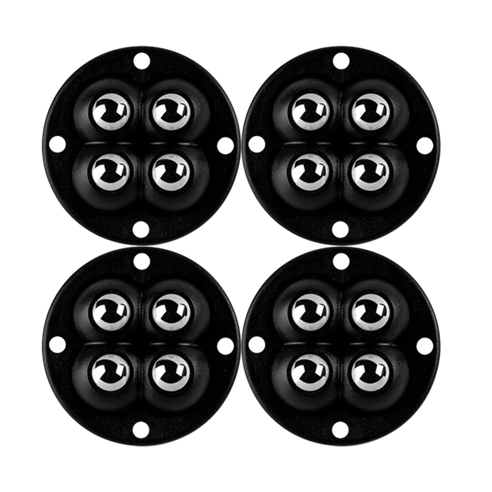 4 Stück klebrige drehbare Riemenscheibe, 360 Grad freie Drehung, selbstklebende Lenkrollen, Zubehör für Behälter, Aufbewahrungsbox, Möbel