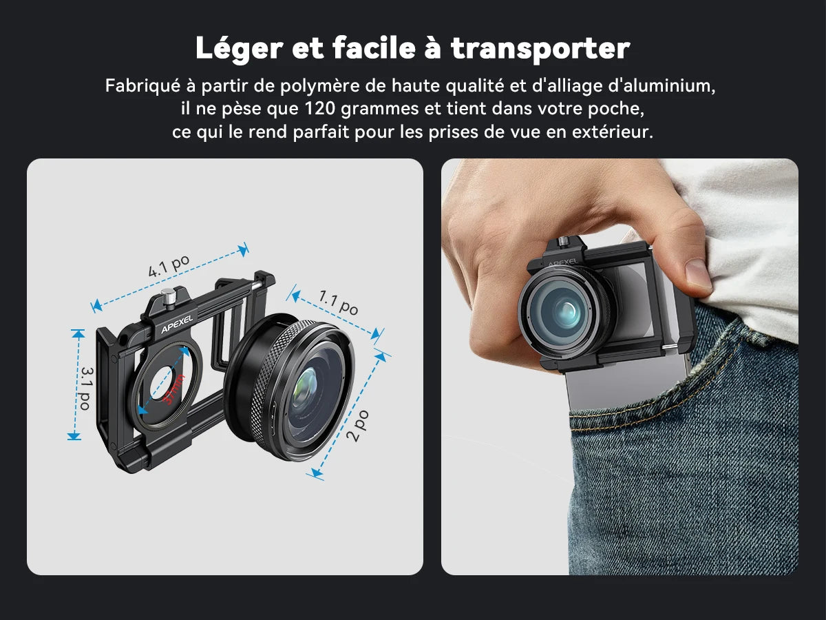 APEXEL 10-20x Zoom-Makroobjektiv-Set, Makrofotografie mit Smartphone und Universalclip für iPhone, Samsung, Xiaomi und die meisten anderen Smartphones
