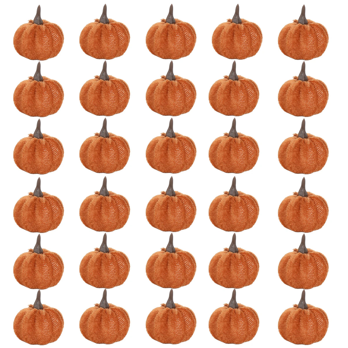 Mini-Kürbisse aus Kunstvelours 30er-Set – Herbst & Halloween Tischdeko
