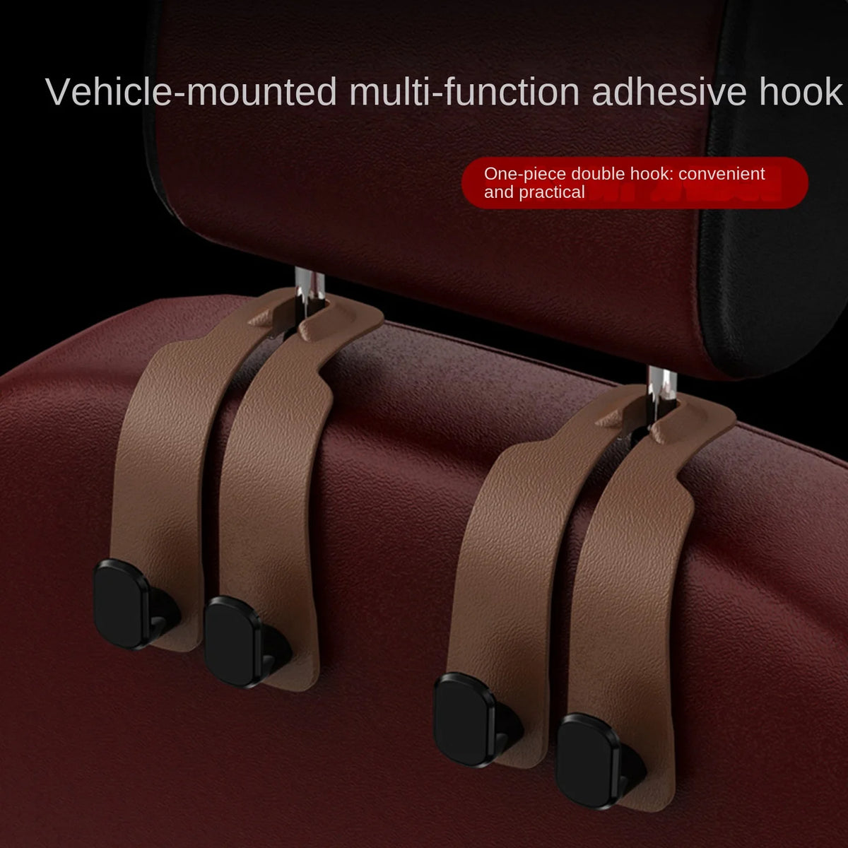 Auto-Kopfstützenhaken für Rücksitz – 20kg Tragkraft, Multifunktional, Universal | Kunststoff | Schwarz, Braun & Grau | 1–4 Stk.