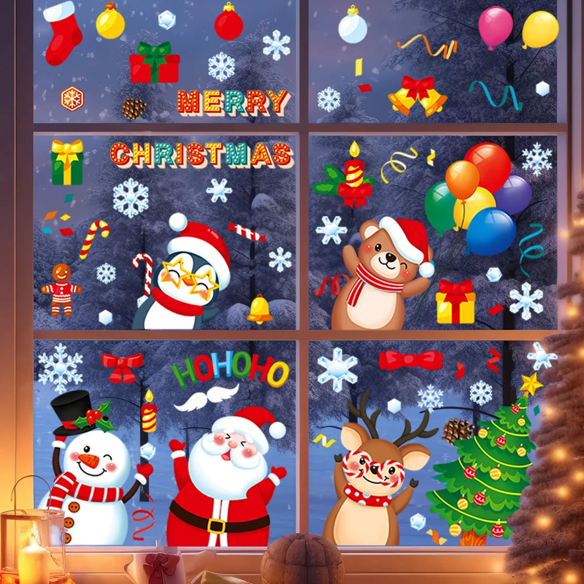 Weihnachts-Fensteraufkleber, Frohe Weihnachten, Dekorationen für Zuhause, 2025, Weihnachts-Wandaufkleber, Kinderzimmer, Neujahr, Dekoration 2026