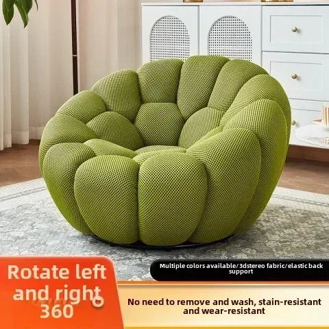 Einzelsitz-Kürbis-Lazy-Sofa kann zurücklehnen werden. Designer Rochburg-Fußballsofa für Balkon, Schlafzimmer, bequeme Lounge-Couch