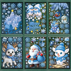 Weihnachten Fenster Aufkleber Winter Schneemann Weihnachtsmann Schneeflocke Elch Statische Aufkleber Glas Ornamente Frohe Weihnachten Dekor
