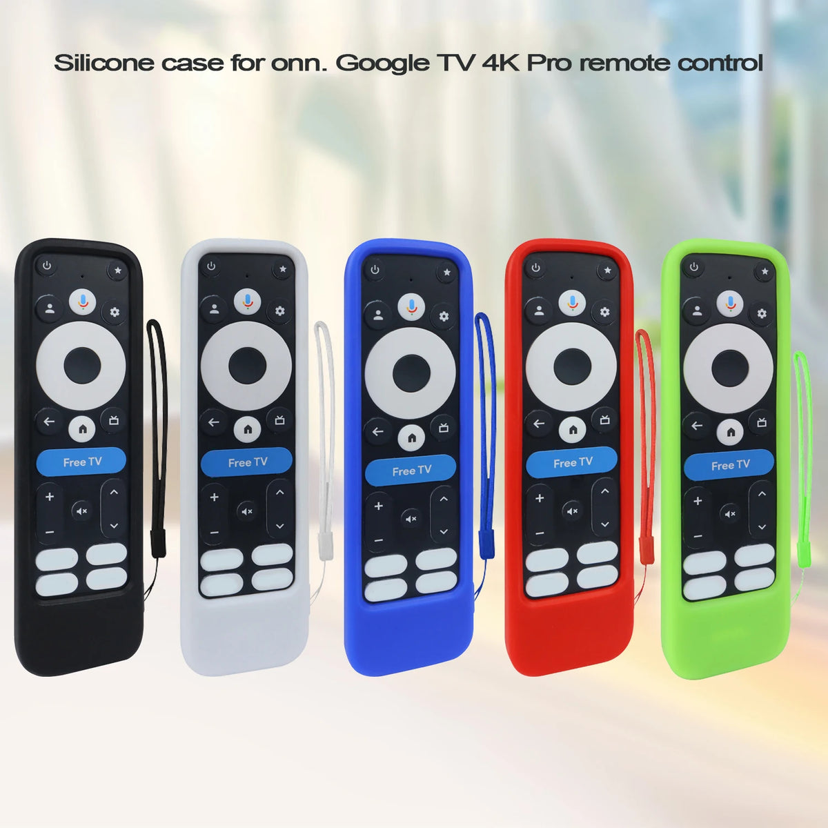 Silikon-Schutzhülle für Onn Google TV 4K Pro 2024 Fernbedienung – rutschfest, inkl. Lanyard