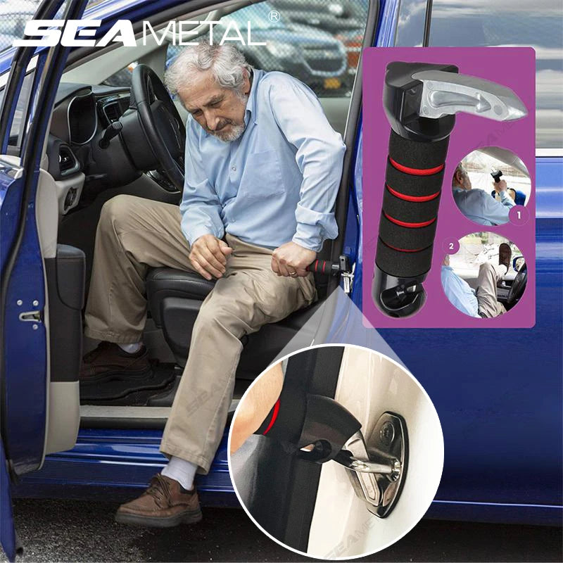 SEAMETAL Tragbarer Auto-Hilfsgriff für ältere Menschen, 180 kg belastbarer 3-in-1-Autogriff/Notfallhammer ‌   Rutschfest, kratzfrei