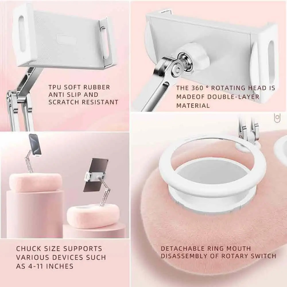 Tablet-Kissenständer, faltbar, tragbar, flexibel, für Telefone, Medienhalter, mehrere Winkel verstellbar, zum Lesen, Tablet-Kissenständer