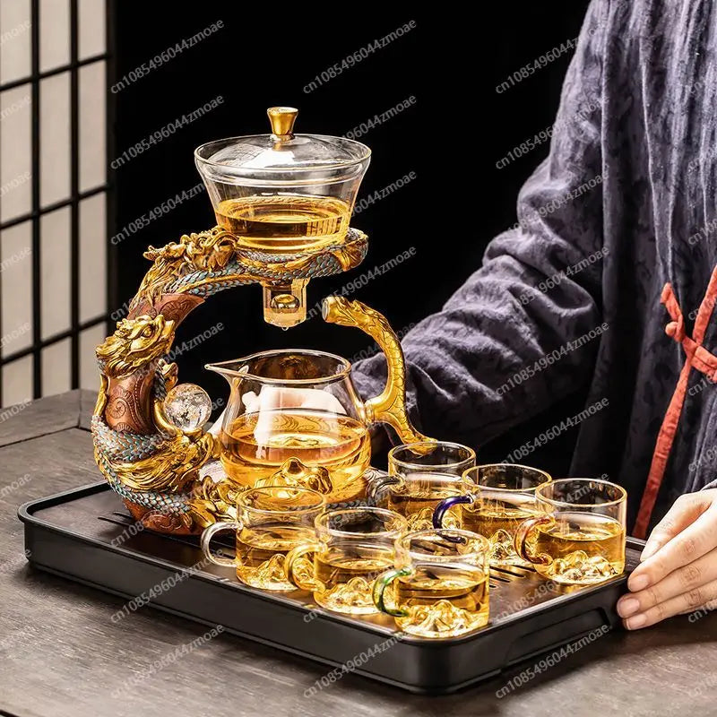Neues automatisches Teeservice aus Glas, faule Teekanne für den Haushalt, Kung-Fu-Teetasse, Artefakt zum Aufbrühen von Bürotees
